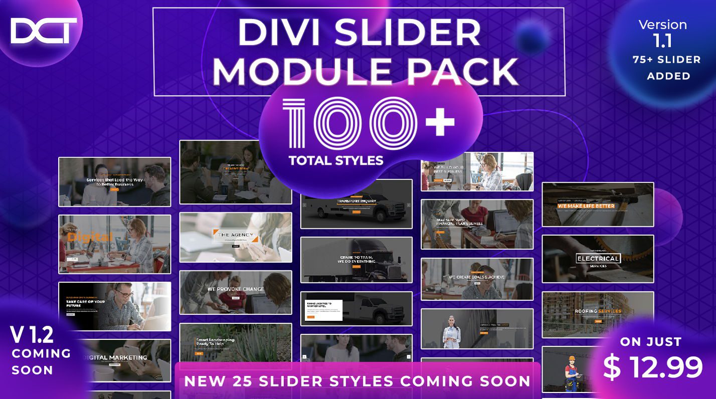 Uma imagem promocional do Divi Slider Module Pack