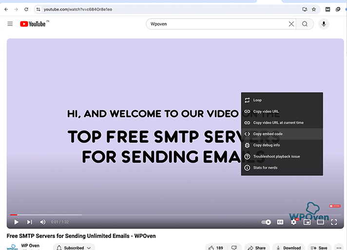  Embed Video in WordPress using the iFrame method