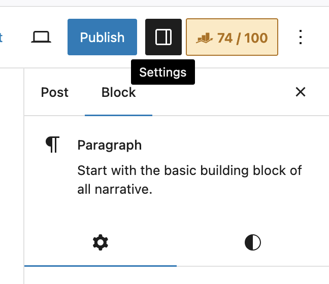 Page Settings option in WordPress