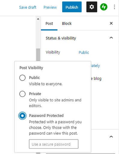 Enabling Password Protection on a Page