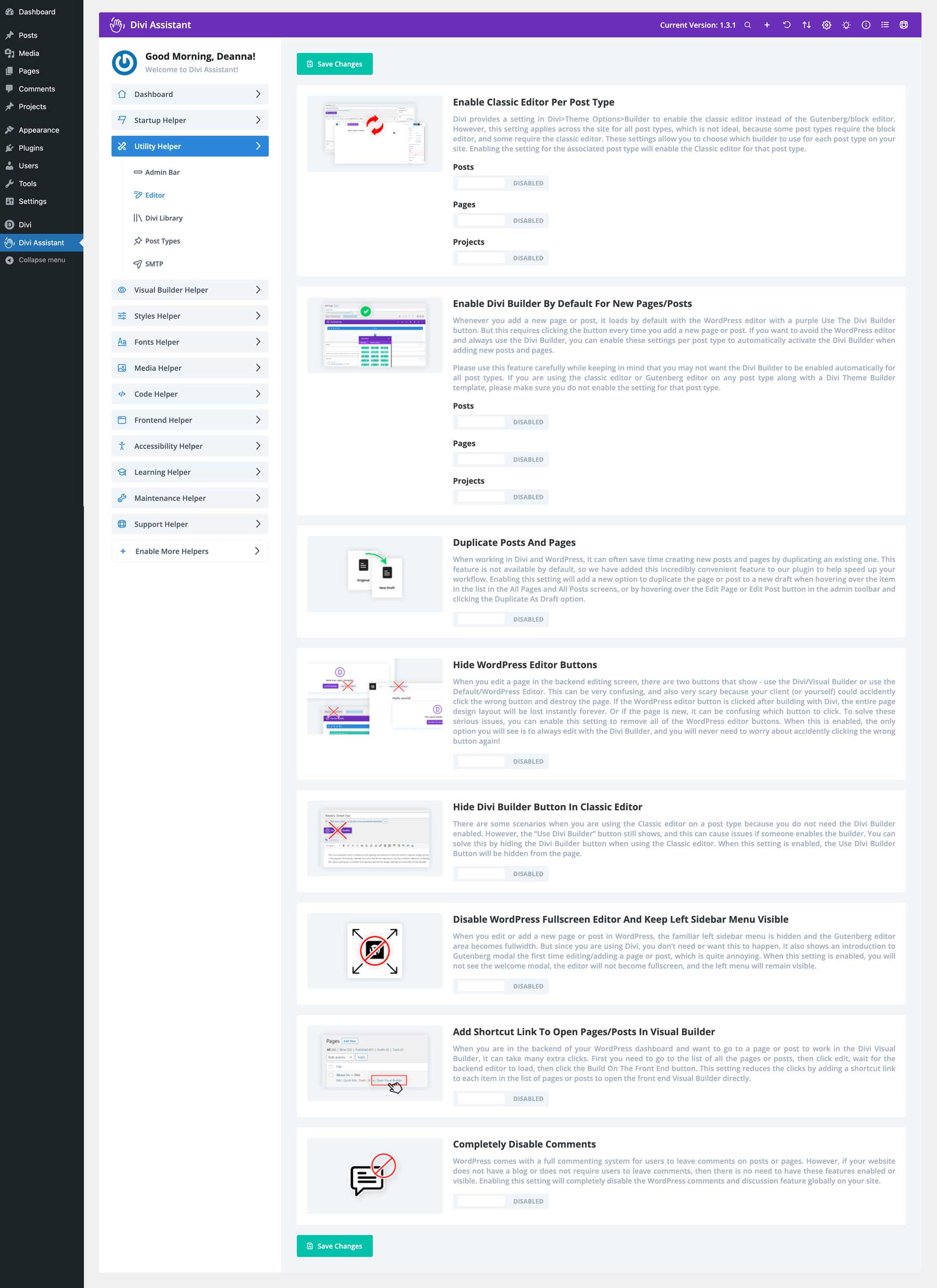 Configuración del editor de WordPress