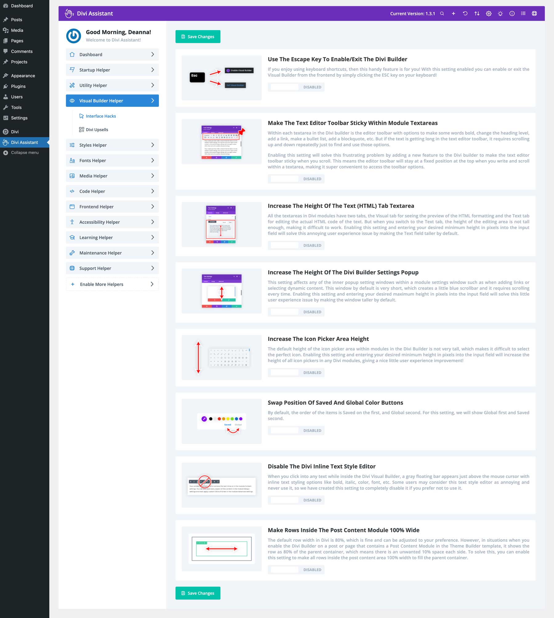 ผู้ช่วย Visual Builder