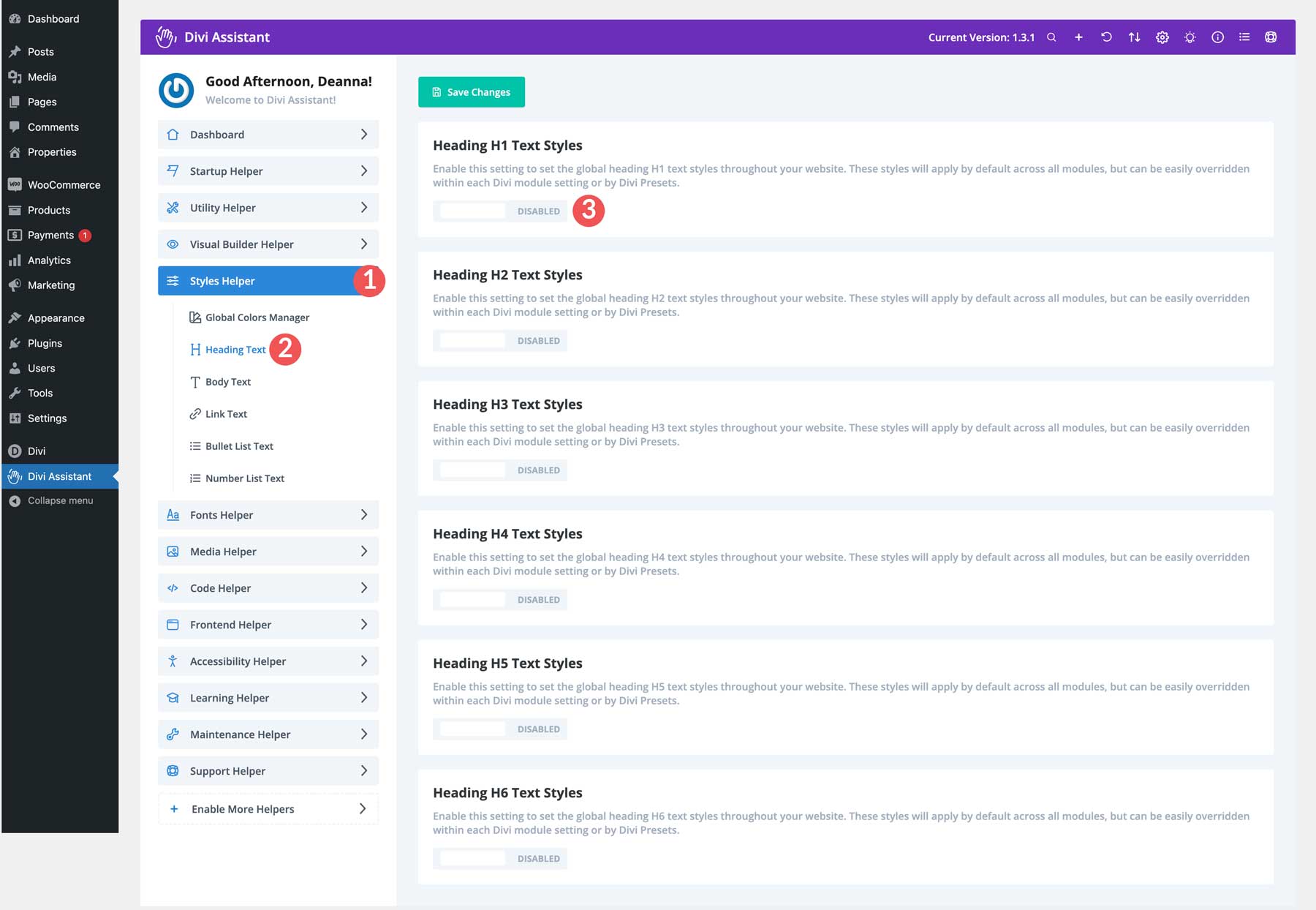 為 Divi 設定全域標題樣式