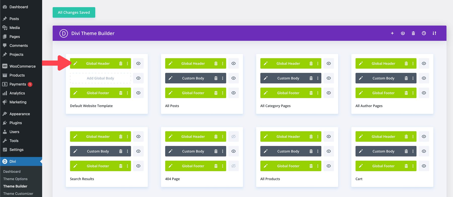 Situs permulaan keuangan untuk Divi