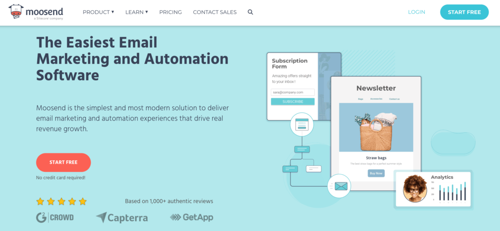 Moosend: software di email marketing e automazione