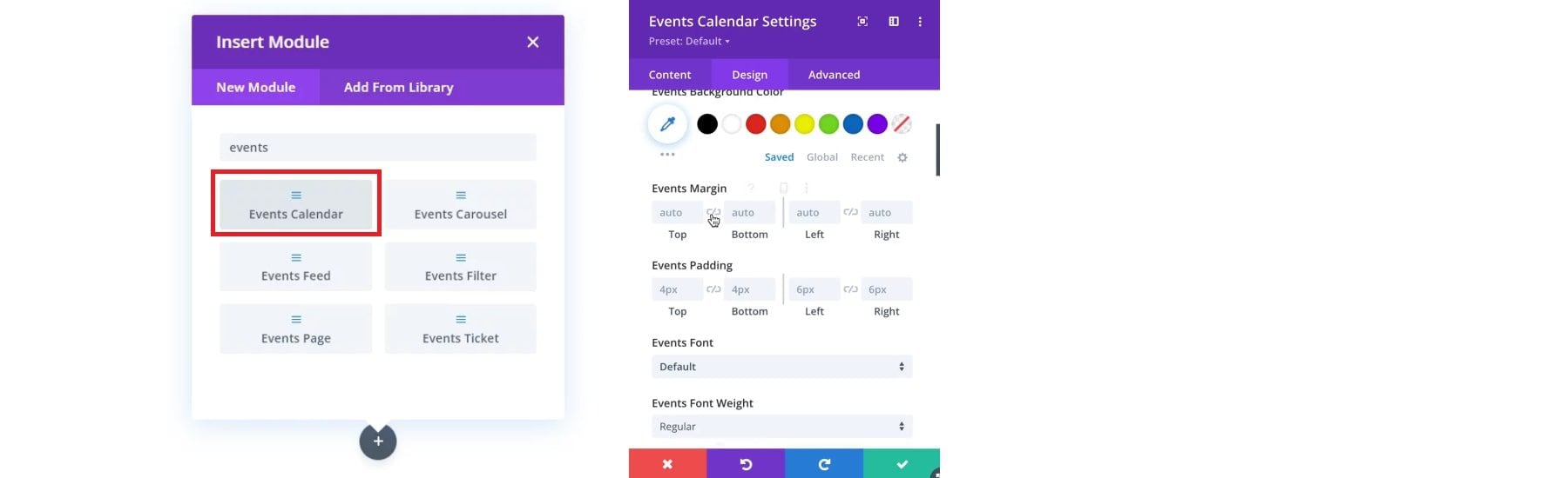 plugin de calendário de eventos divi