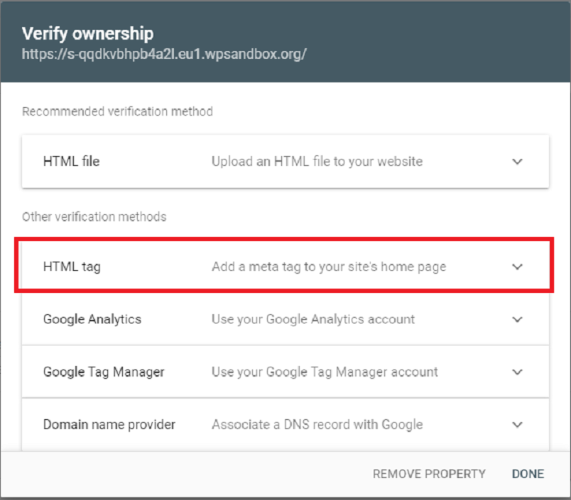 분류된 광고 웹사이트 HTML 태그