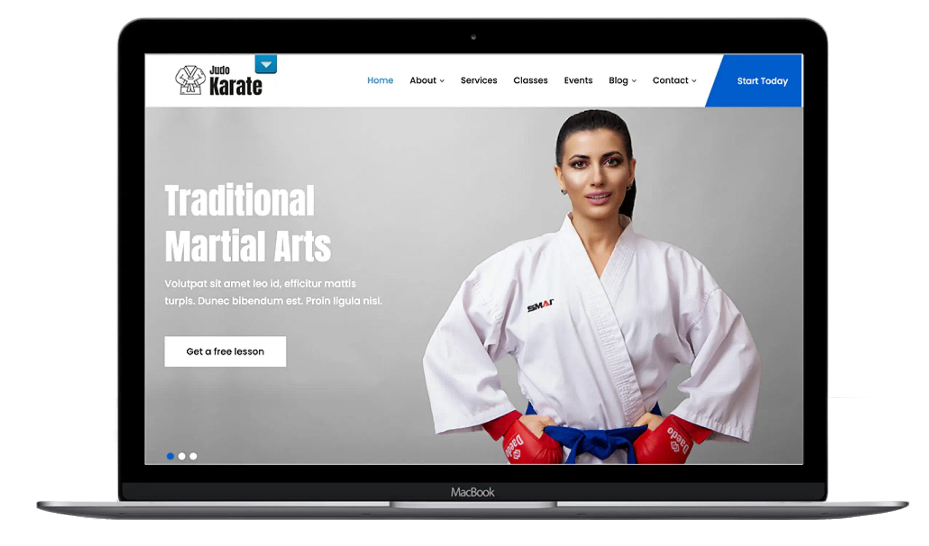 Maket laptop tema SKT Karate.