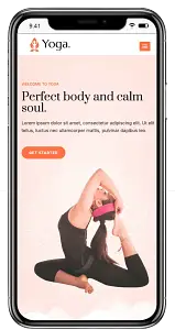 Kortez Yoga テーマのモバイル デモ。