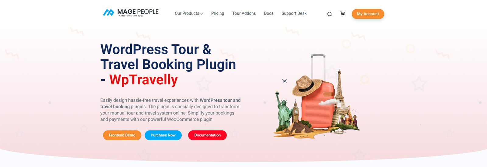 Visual WpTravelly, plugin pemesanan tur tingkat lanjut untuk situs WordPress dengan opsi harga tur yang fleksibel.