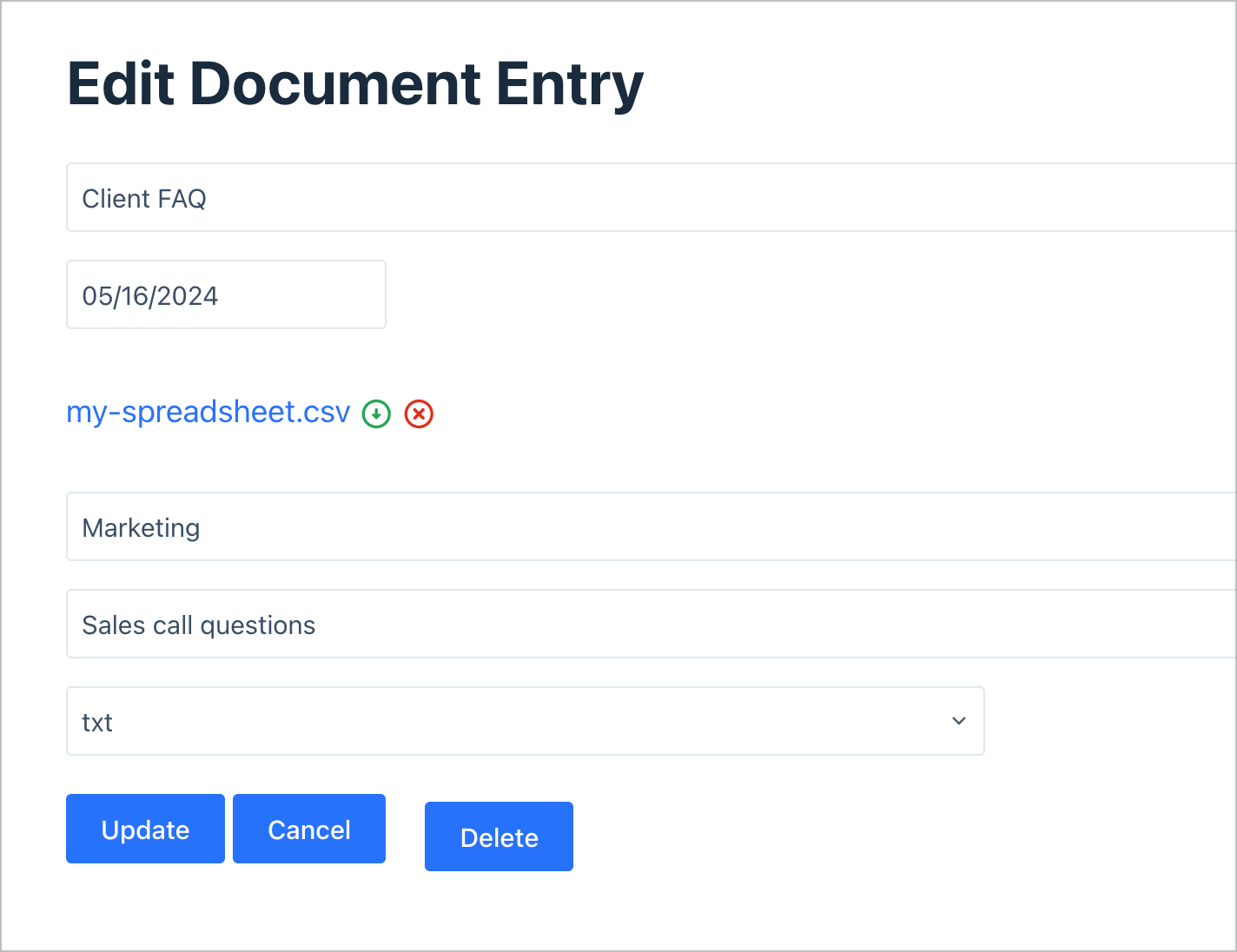 Fungsionalitas edit entri yang ditawarkan oleh GravityView, memungkinkan pengeditan bidang formulir di ujung depan.