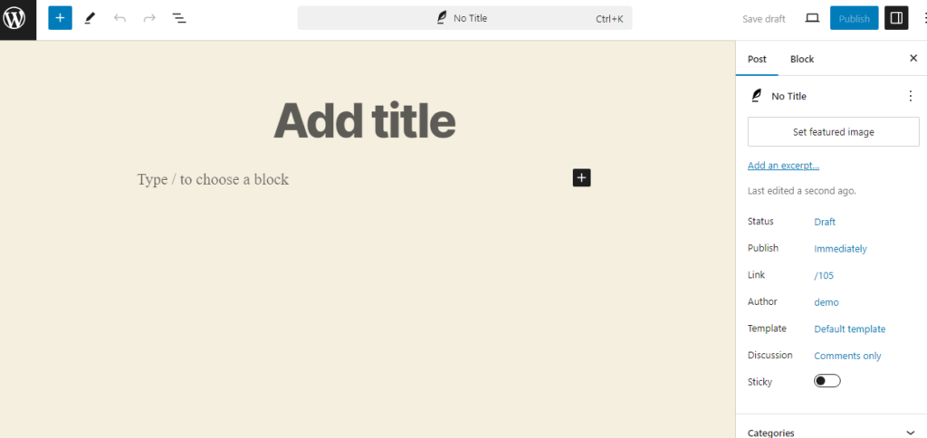 scrivere post: avviare un sito Web di notizie con WordPress