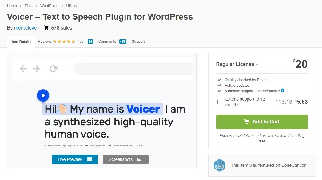 Pengisi suara – Plugin Text to Speech untuk WordPress