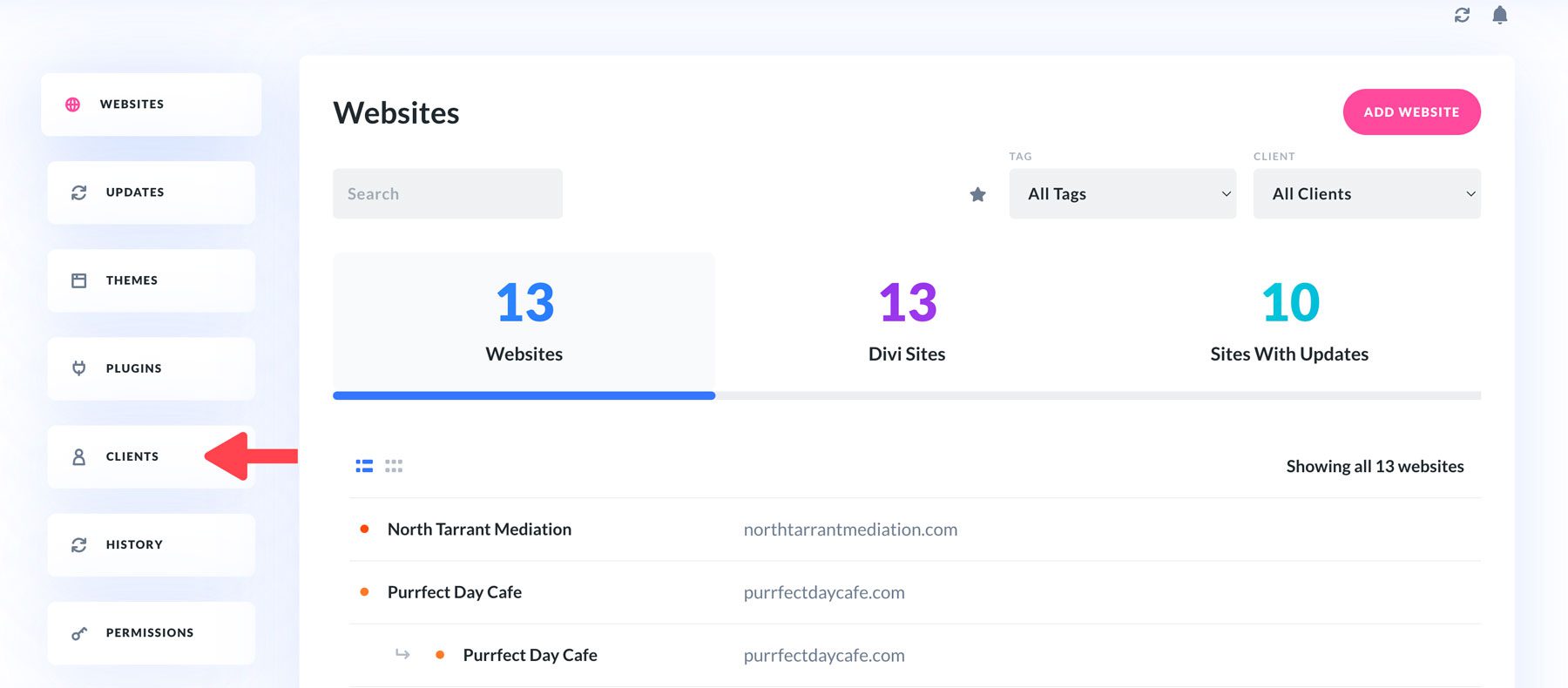 tambahkan klien ke Divi Dash