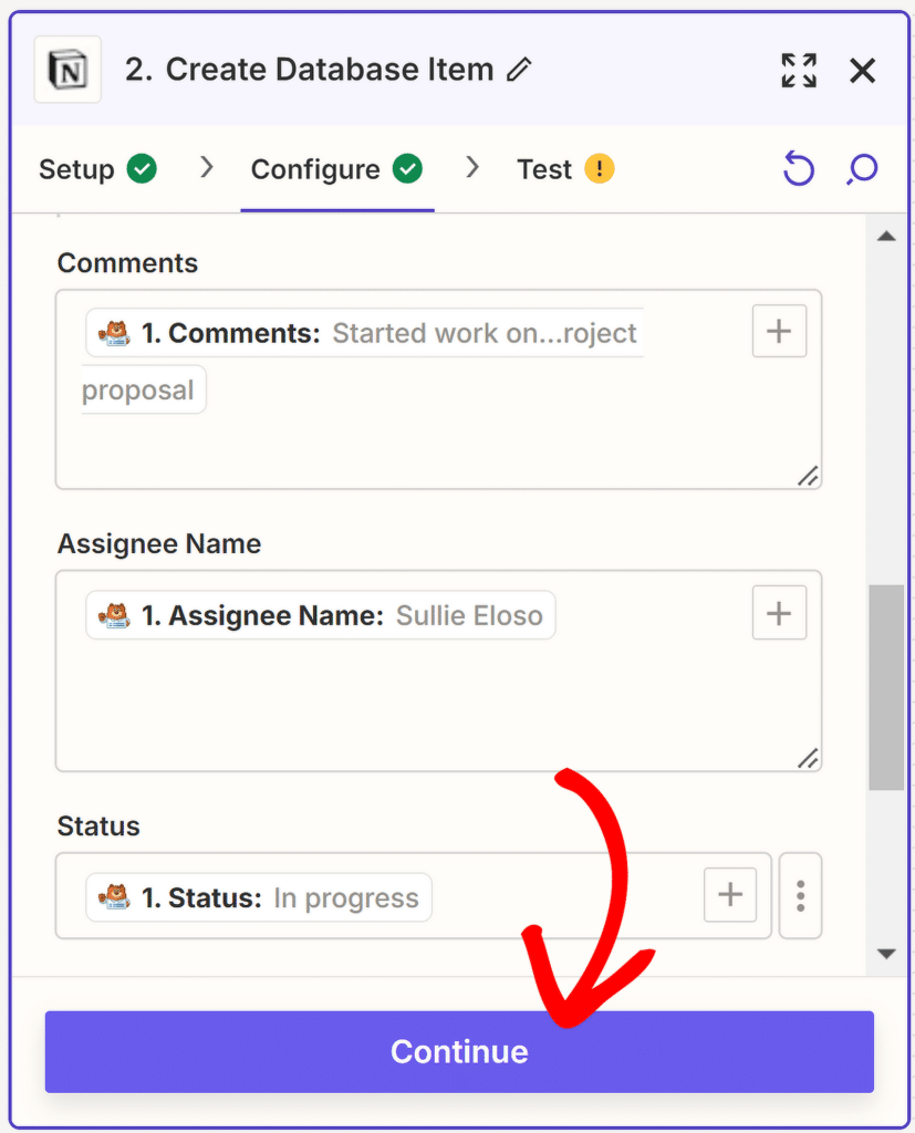 continue notion setup