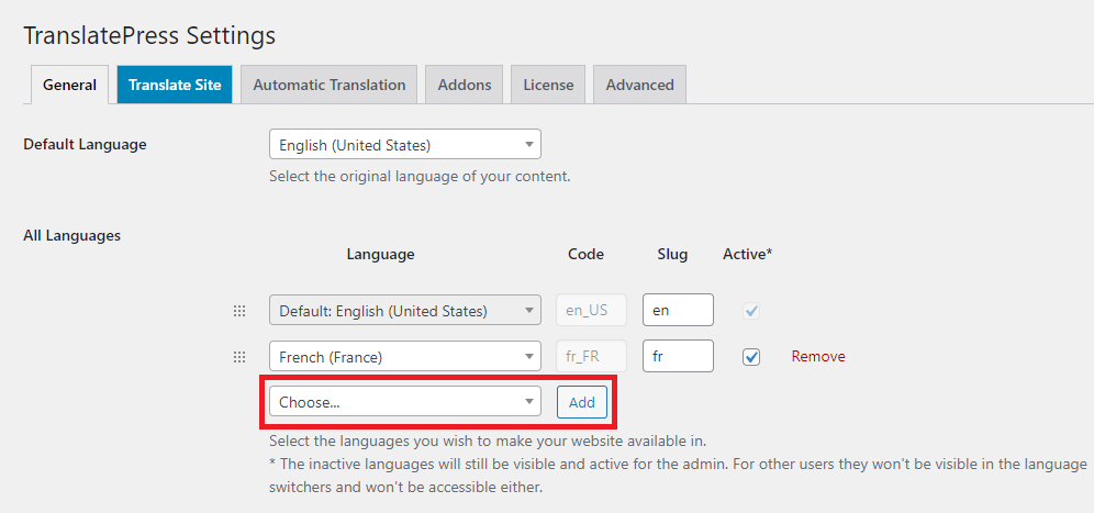 traducir opciones de idioma de cookies 