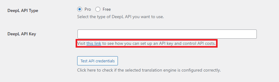 clé API de traduction automatique