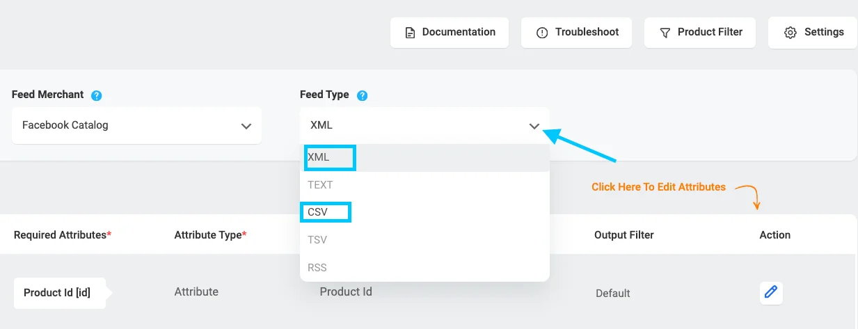 Woocommerce-Facebook-Produkt-Feed-Feed-Typ