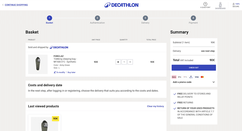 Proses checkout Decathlon - Sumber: Decathlon 