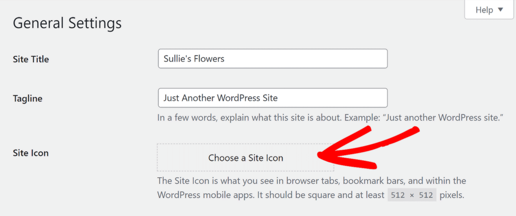 choose site icon