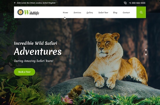 Tema WordPress per lo zoo