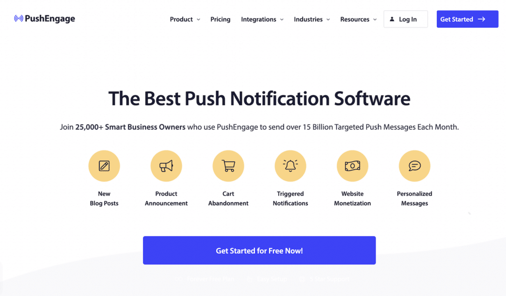 PushEngage Homepage