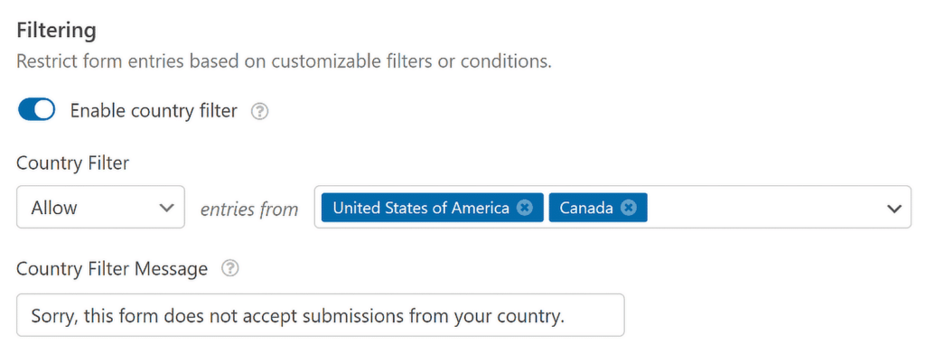 wpforms country filter