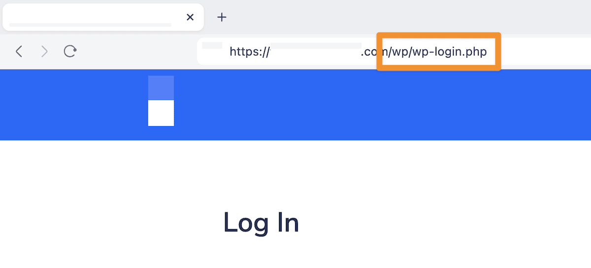 Situs web yang menggunakan direktori /wp/ khusus untuk menghosting halaman login WordPress.