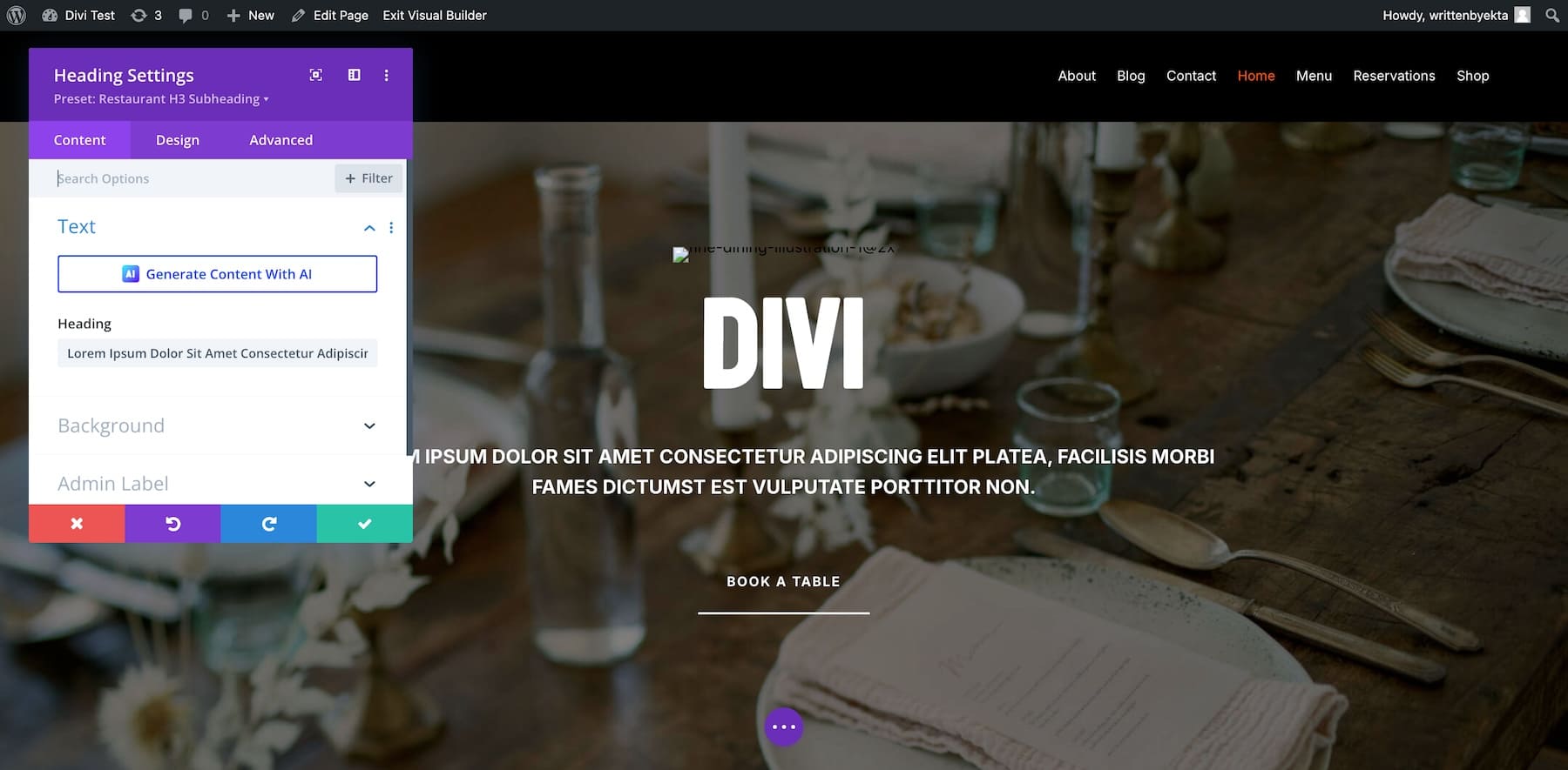 divi builder ile sitenizi özelleştirin