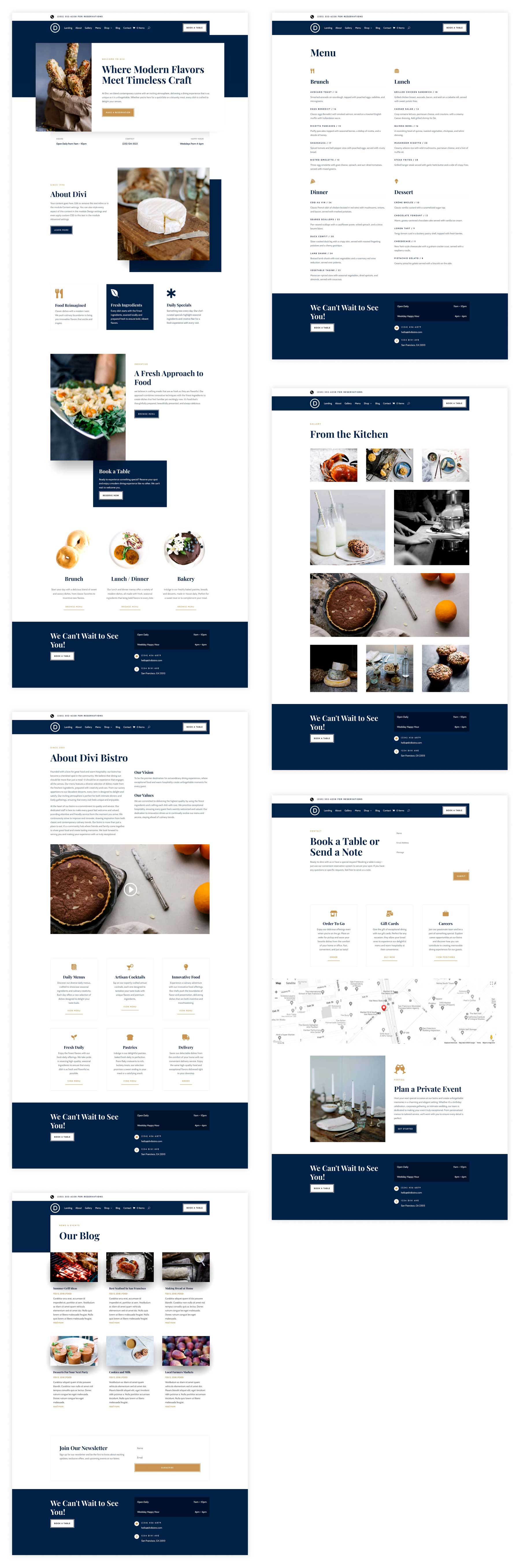 Divi 的 Bistro 起始网站