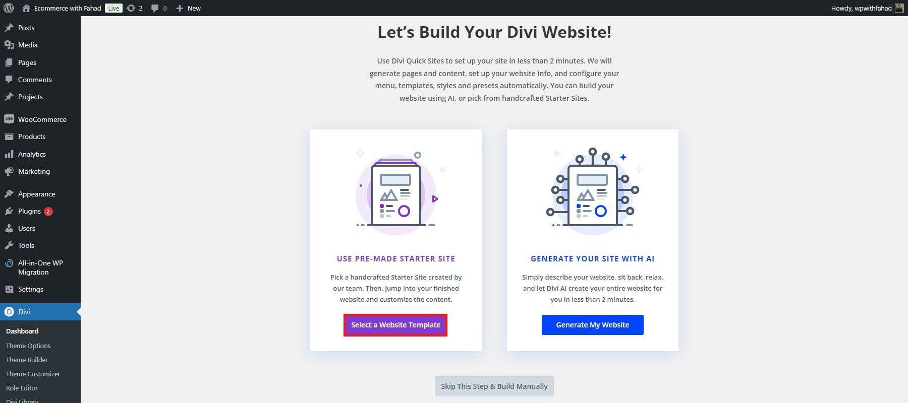 Divi Quick Site-Website-Vorlage