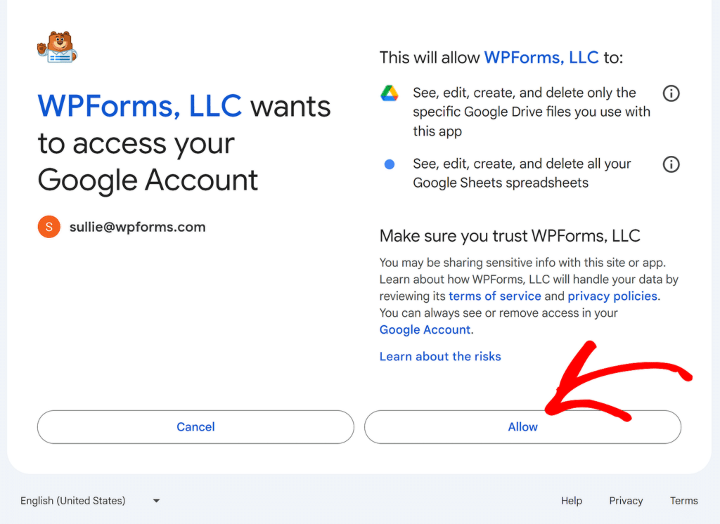 allow google access