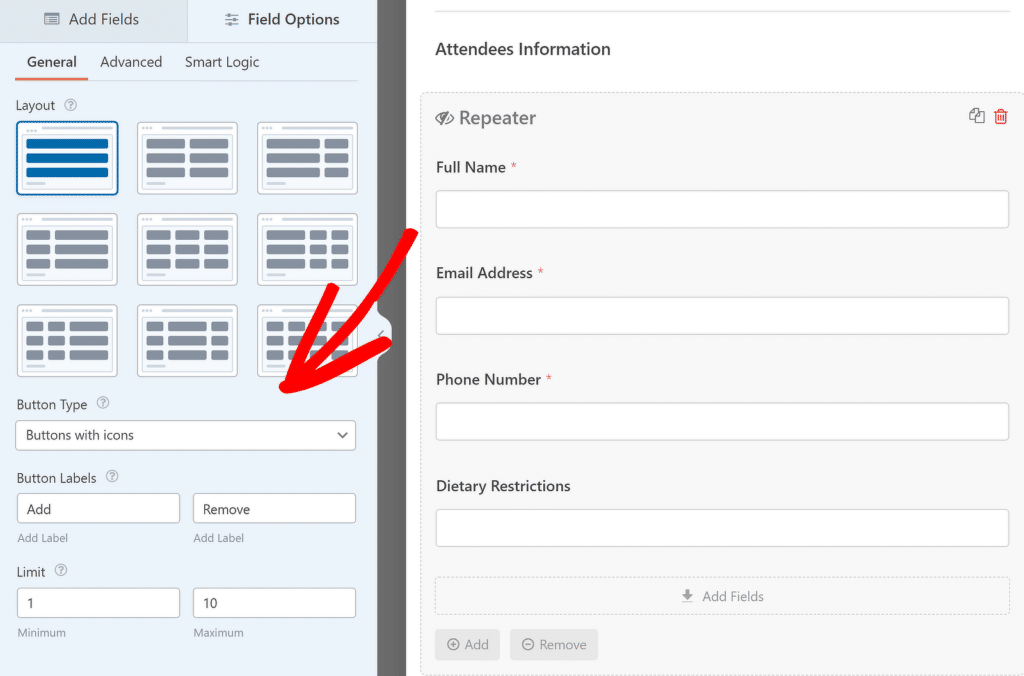 repeater field customizations