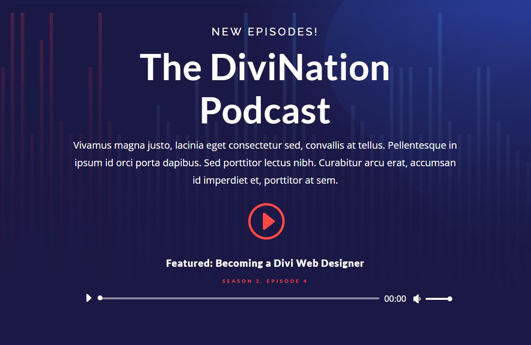 Plantilla de podcast Divi