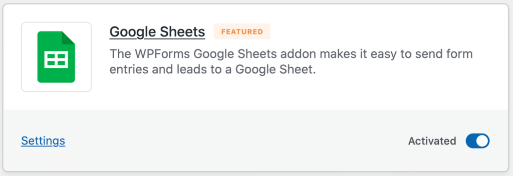 Google Sheets addon