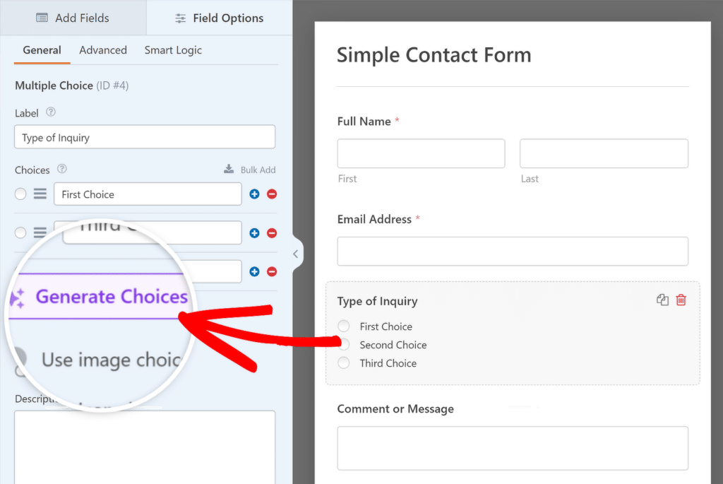 ai choices wpforms