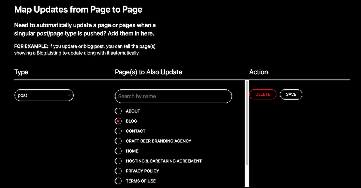 La pantalla de actualizaciones de mapas dentro de Headless Hostman.