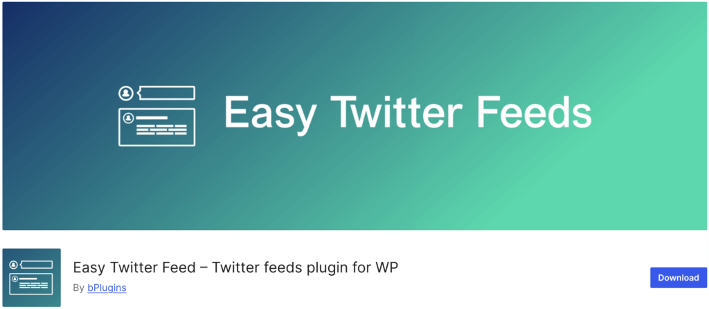 Esta es una captura de pantalla del complemento Easy Twitter Feeds