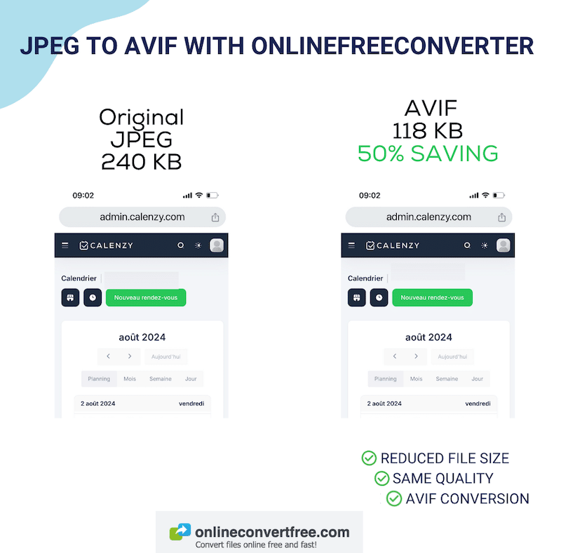 Onlineconverterfree를 사용하면 파일 크기의 50%가 절약됩니다. - 출처: onlineconvertfree 