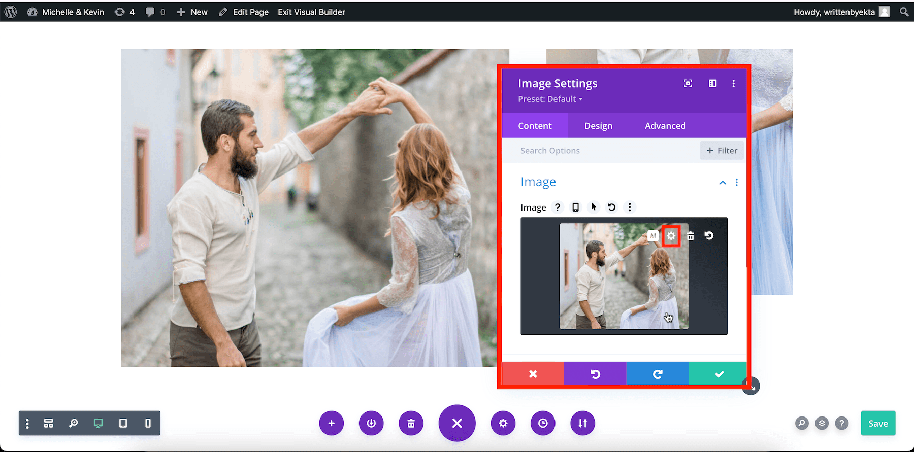 édition d'images dans Divi builder