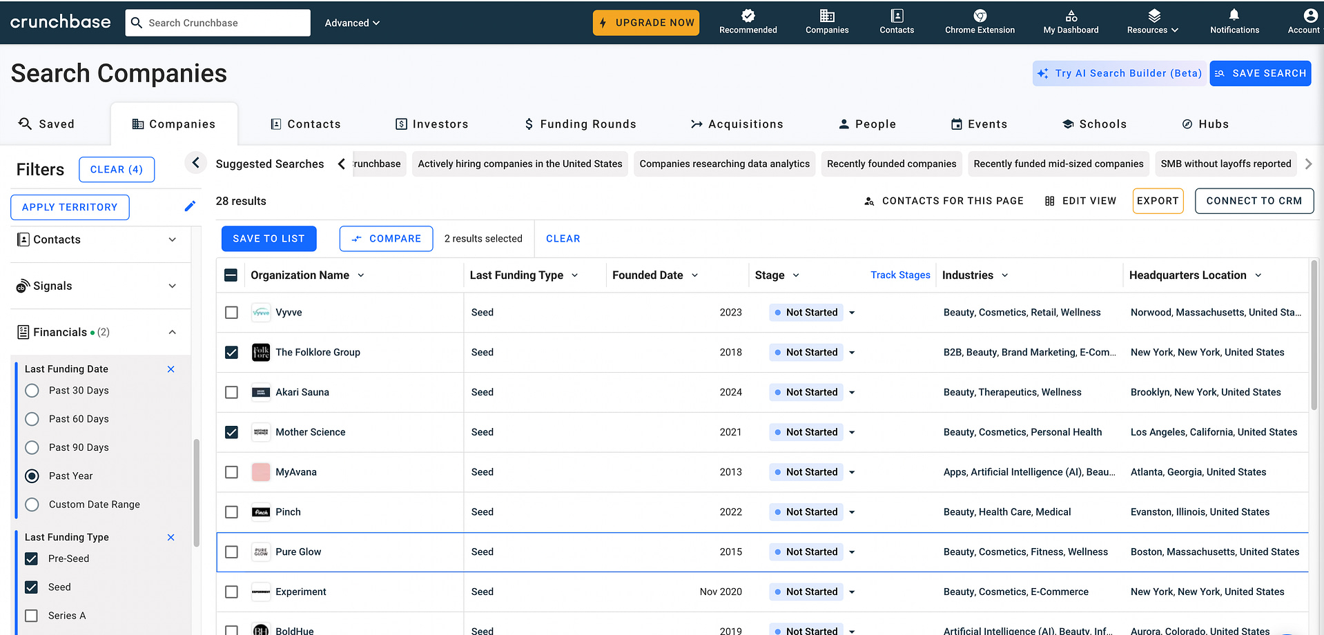 Exemplu Crunchbase