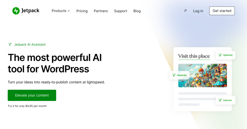 Jetpack WordPress AI 플러그인(스크린샷)