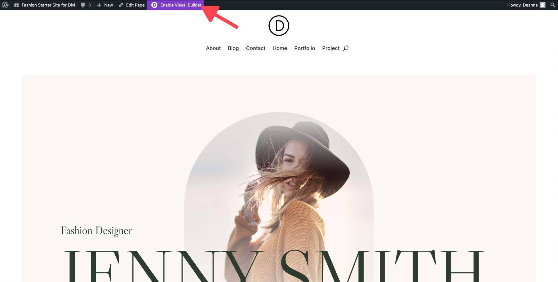 Divi のファッション スターター サイト