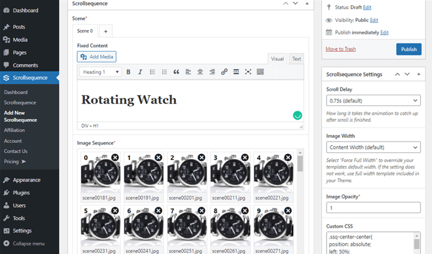 Animating Scrolling sequences for Rotating Watch demo