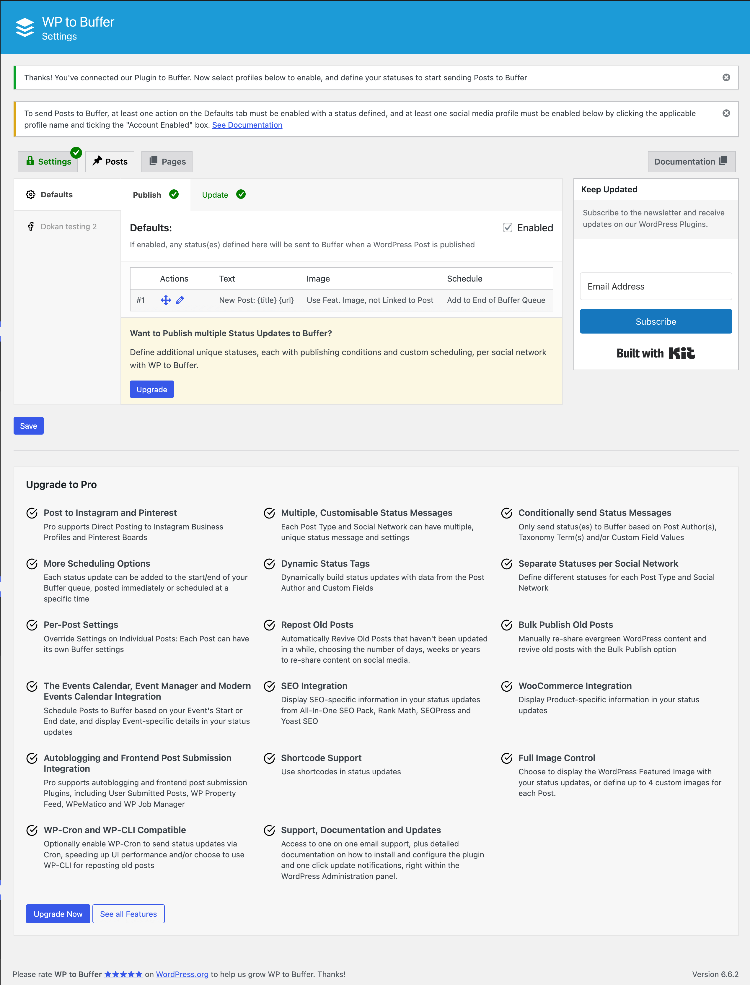 Bu, bağlı wp buffer'ın ekran görüntüsüdür