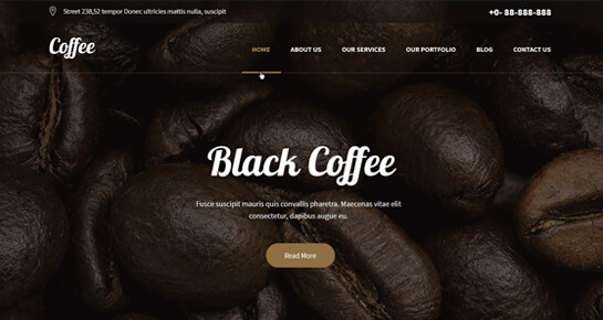 ธีม WordPress ของร้านกาแฟ