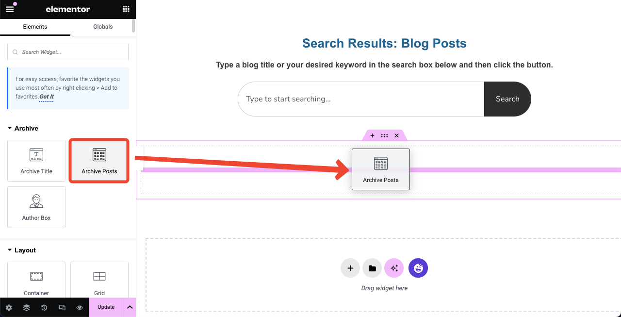 Add the Archive Post Widget