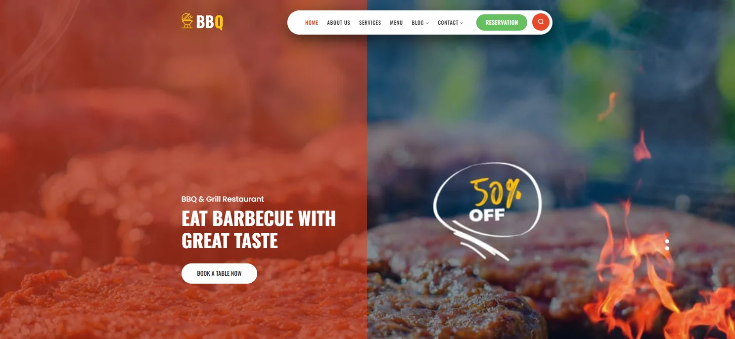 BBQ 레스토랑 WordPress 테마