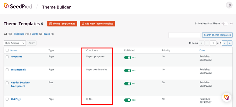 seedprod conditions examples