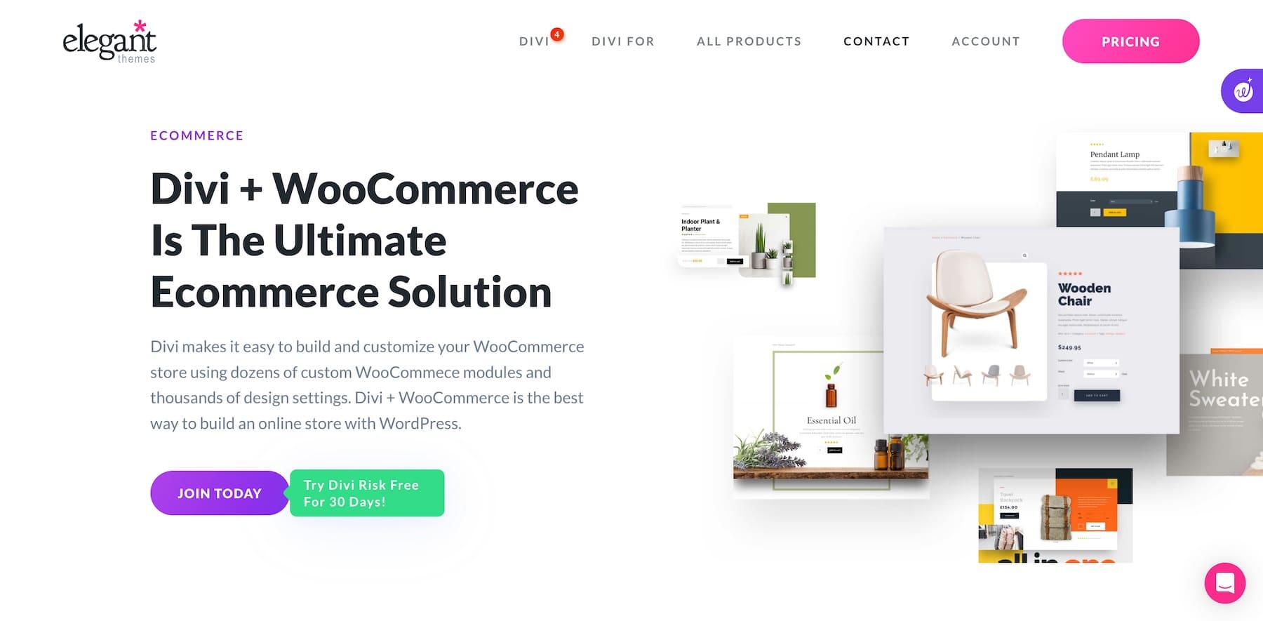 construtor de woocommerce divi